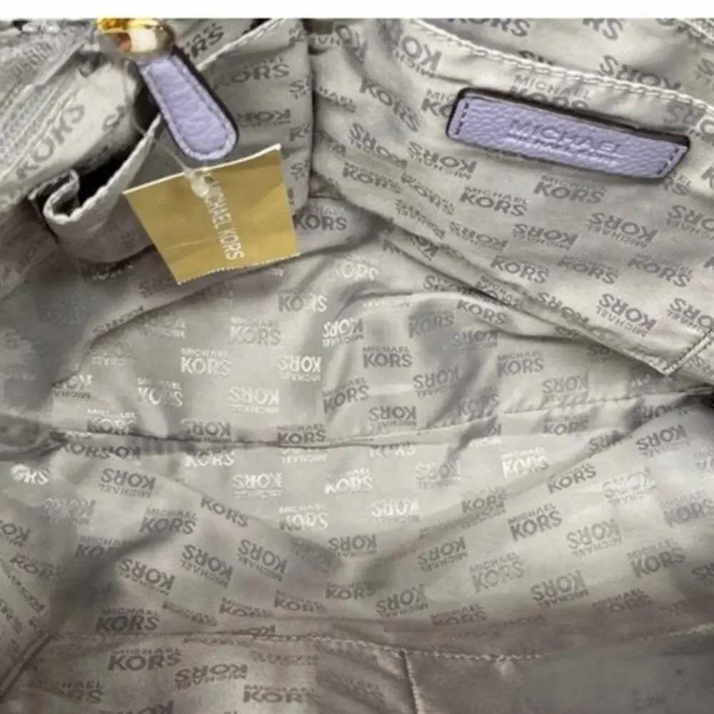 Michael Kors Jet Set Chain Large Pebbled Leather Shoulder Bag - Lilac - Picture 6 of 8